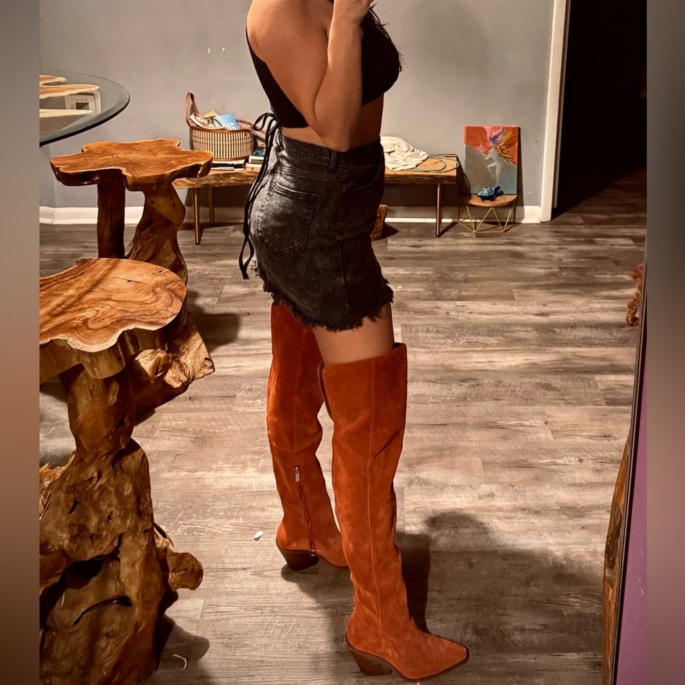 Vince Camuto Rust Suede Over-the-Knee Boots